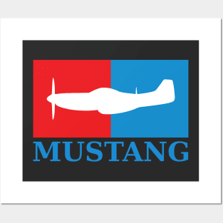 P-51 Mustang (Small logo) Posters and Art